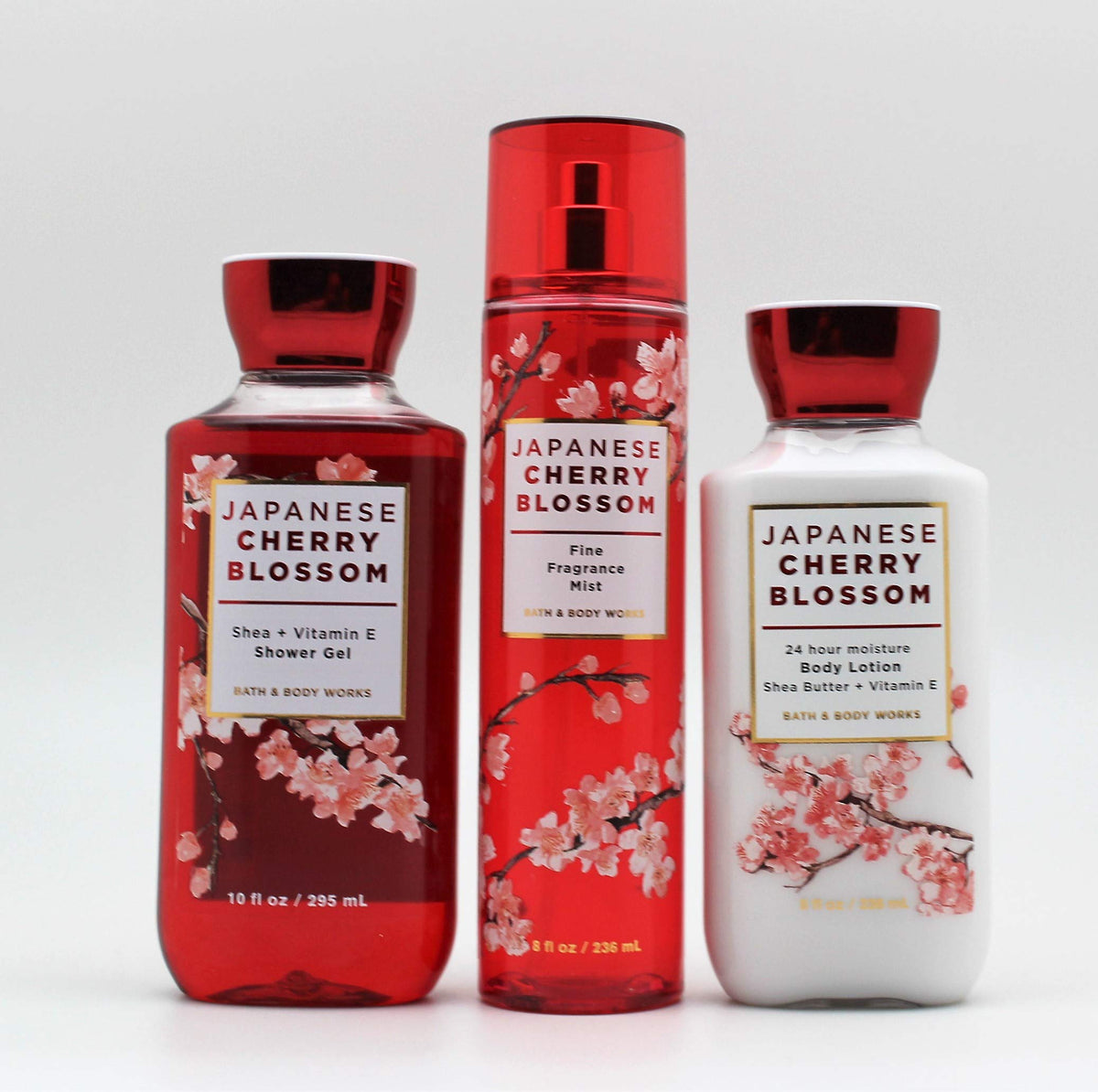 Japanese Cherry Blossom - 3 pc Bundle - Daily Trio - Shower Gel, Fine Fragrance Mist & Super Smooth Body Lotion Beauty & Personal Care Bath & Body Works