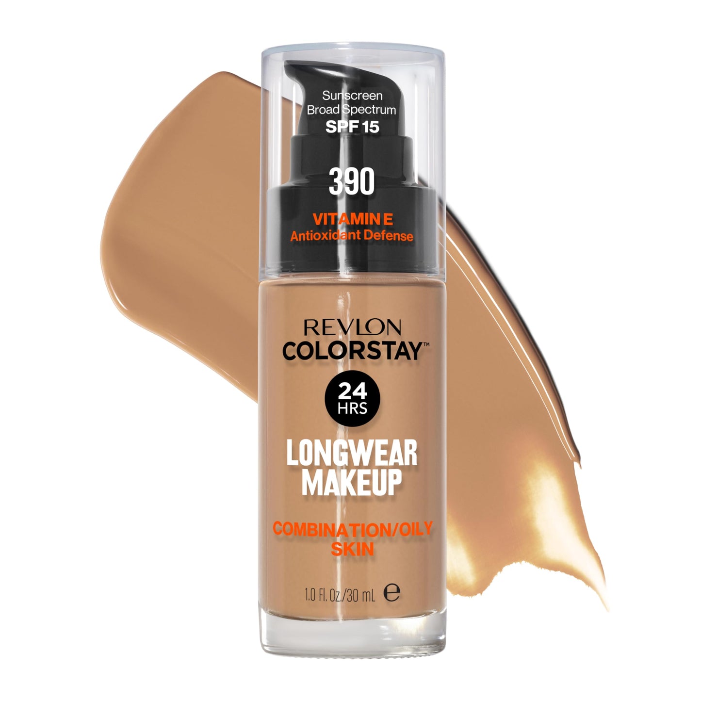 Revlon Liquid Foundation, ColorStay Face Makeup for Combination & Oily Skin, SPF 15, Medium-Full Coverage with Matte Finish, Rich Maple (390), 1.0 oz Beauty & Personal Care REVLON
