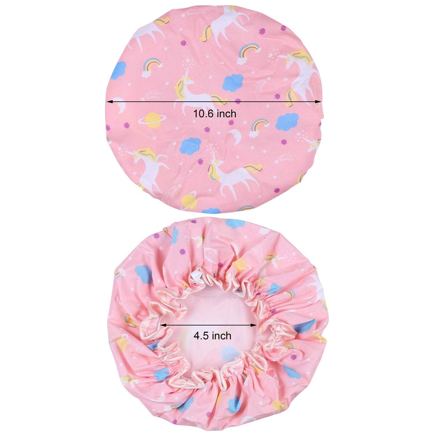 Unicorn Shower Caps, Double Layers Bath Hat for Women Girls to Cover Long and Thick Hair, Reusable Waterproof Bonnet 4 Pack Beauty & Personal Care Tbestmax
