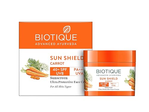 Bio Carrot Face and Body Sun Cream SPF 40 UVA/UVB Sunscreen by Biotique Beauty & Personal Care Biotique