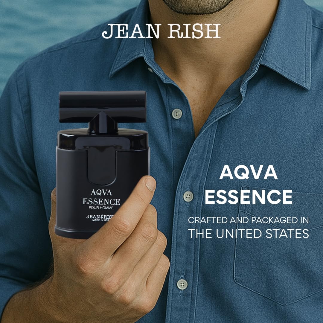 Jean Rish Aqva Essence Eau De Toilette - Perfume for Men (3.4 Fl Oz / 100ml) with Bergamot, Rosemary & Patchouli Notes - Long Lasting and Luxury Beauty & Personal Care Jean Rish