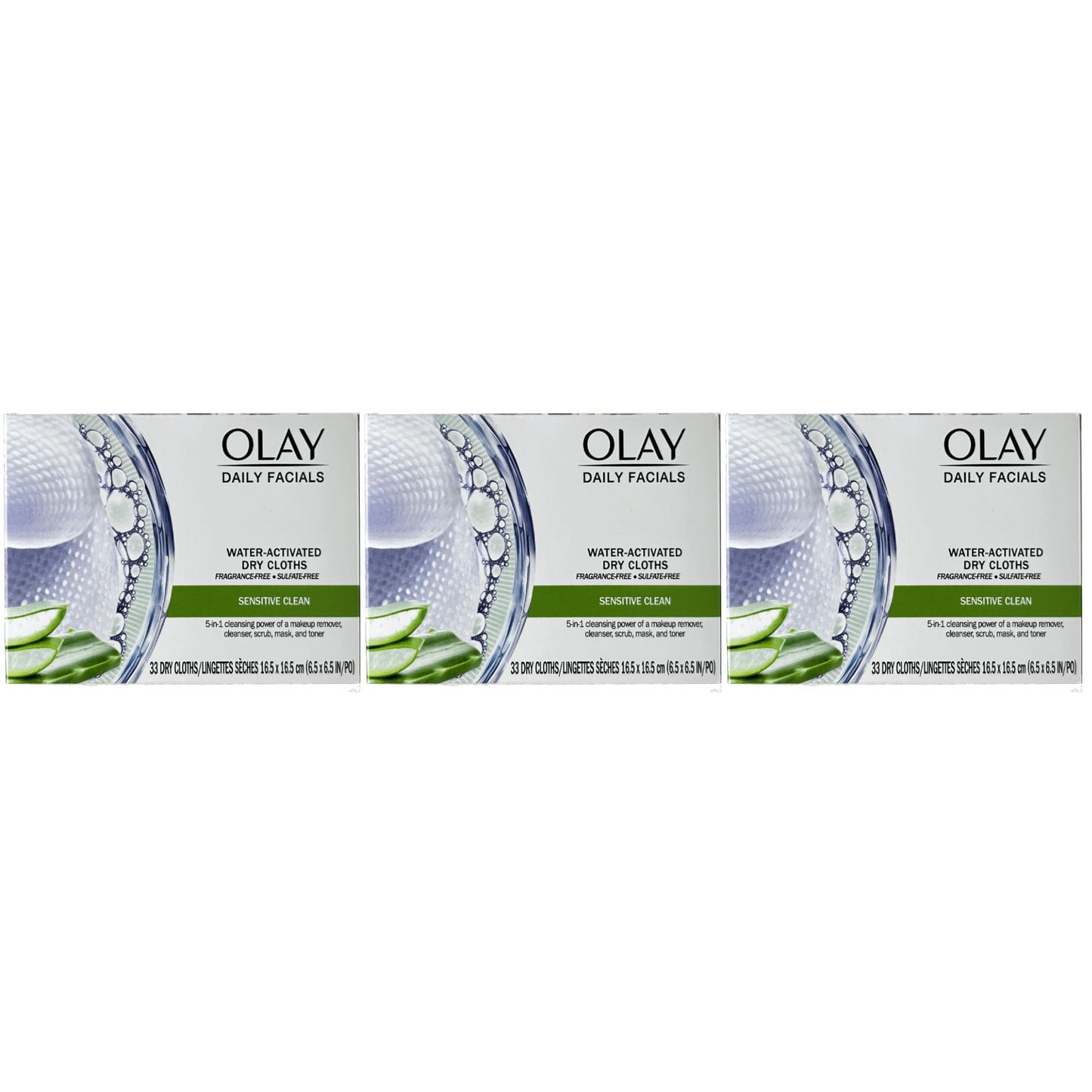 OLAY Daily Gentle Clean 5-in-1 Water Activated Cloths, 33 Count (Pack of 3) Beauty and Personal Care Olay