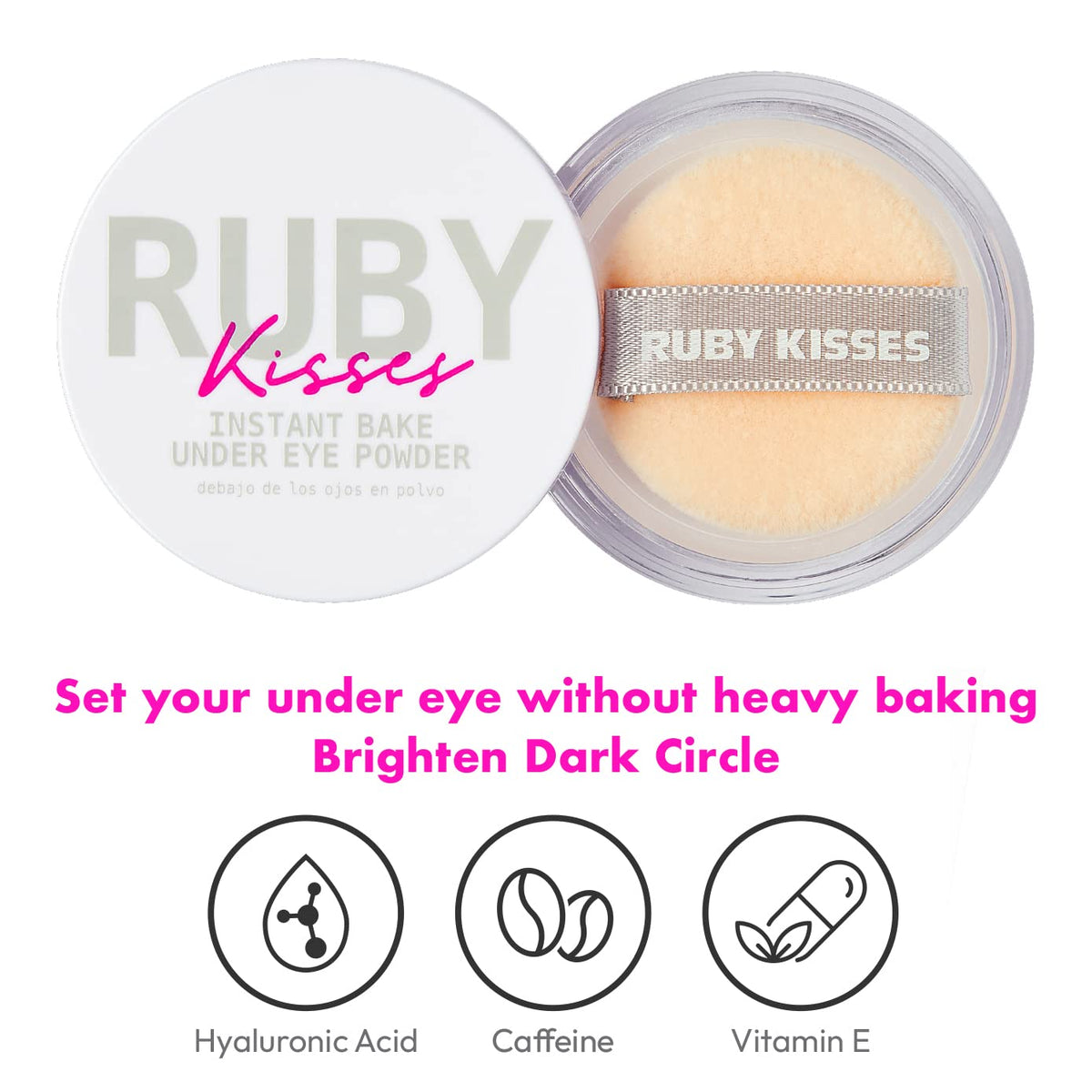 Ruby Kisses Instant Bake Undereye Powder - Vegan, Cruelty Free Powder for Brightening Eyes and Smudge-Free Makeup (Translucent) Beauty & Personal Care Ruby Kisses