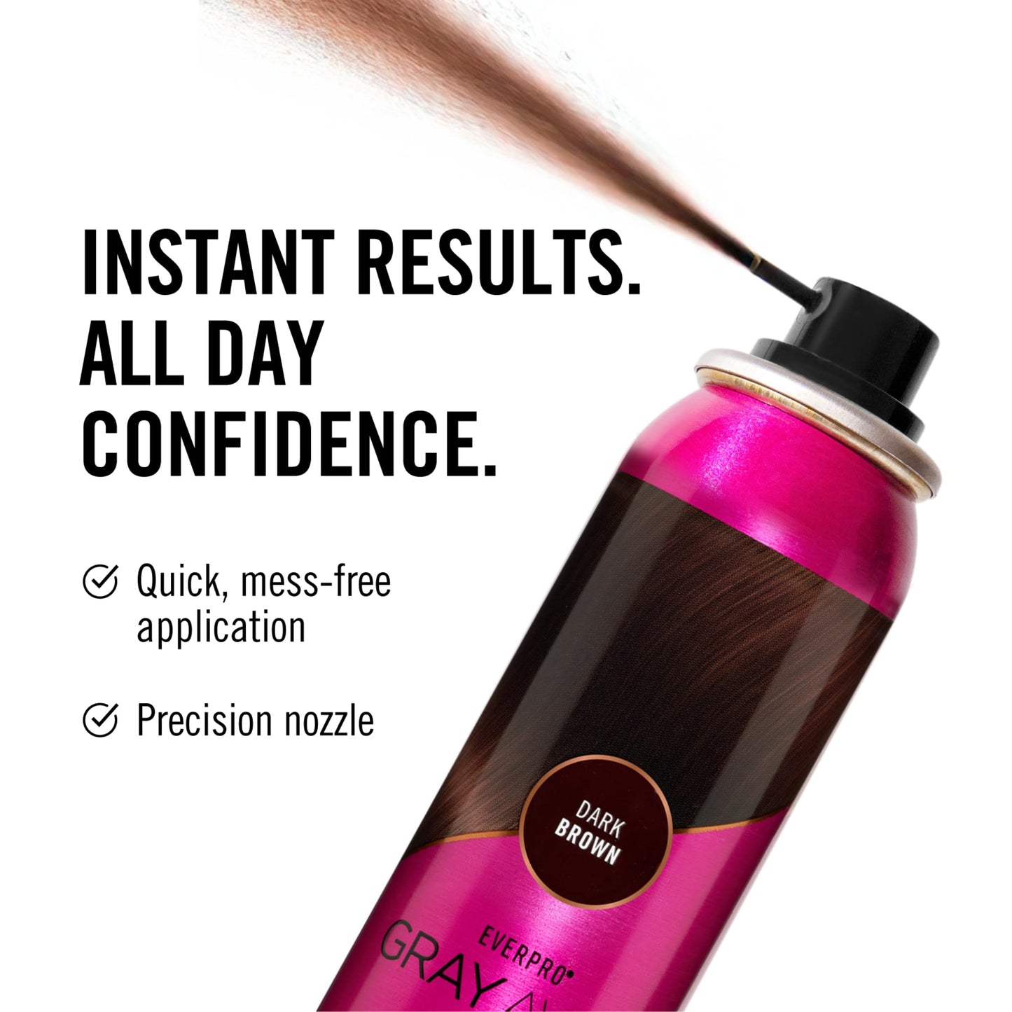 EVERPRO Gray Away Instant Root Cover Up Spray 2.5oz - Dark Brown Beauty & Personal Care EVERPRO