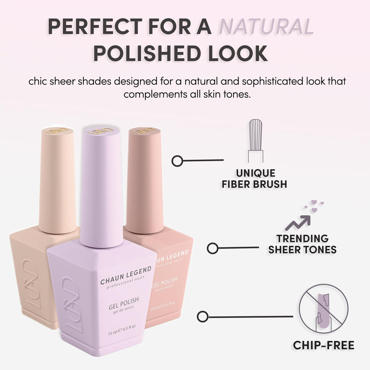 Chaun Legend Gel Nail Polish 0.5 Ounce| SHEER TONES | Bank On It LG5105