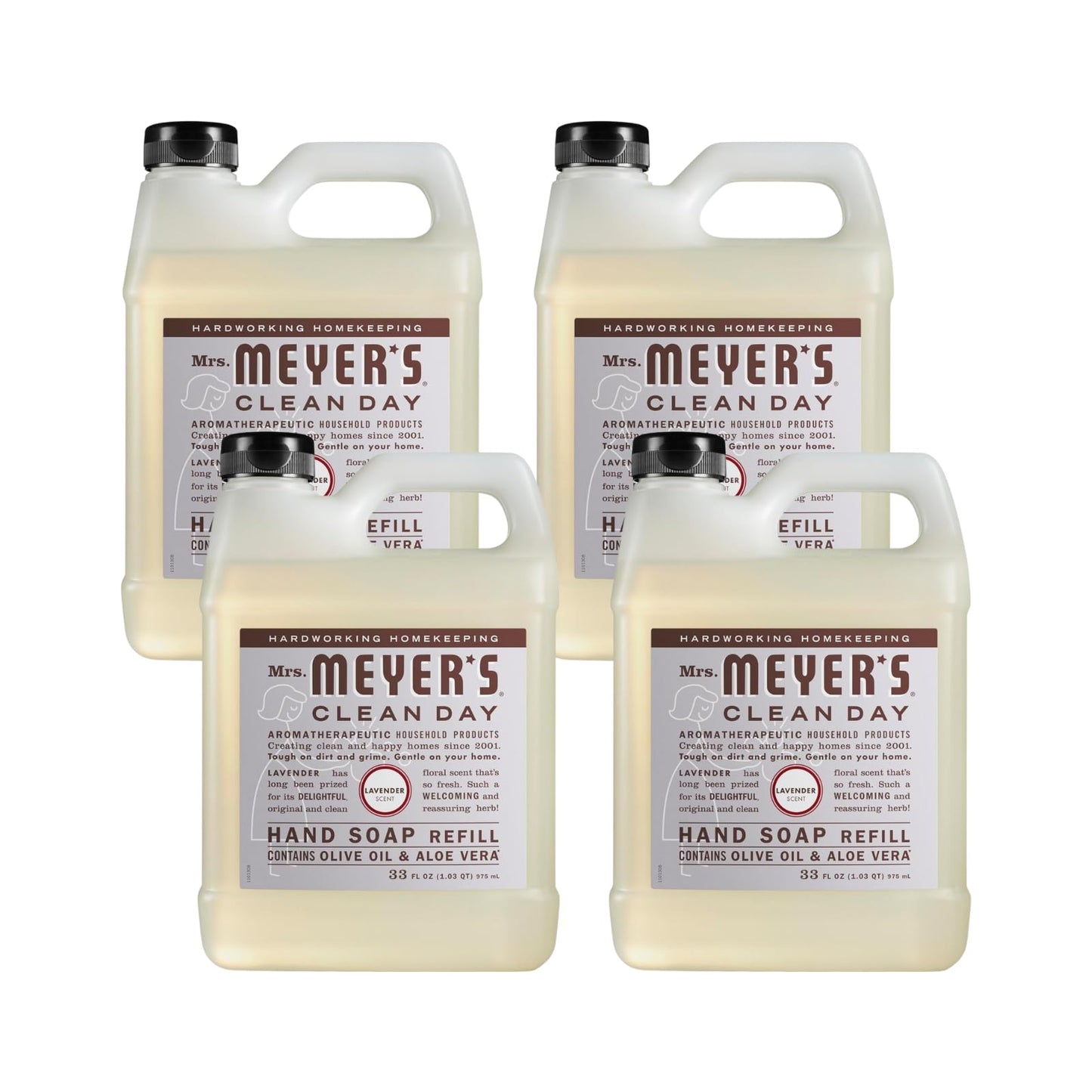 MRS. MEYER'S CLEAN DAY Hand Soap Refill, Made with Essential Oils, Lavender, 33 fl. (Pack of 4) Beauty & Personal Care Mrs. MEYER'S
