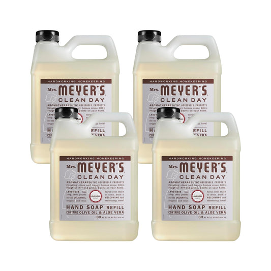 MRS. MEYER'S CLEAN DAY Hand Soap Refill, Made with Essential Oils, Lavender, 33 fl. (Pack of 4) Beauty & Personal Care Mrs. MEYER'S