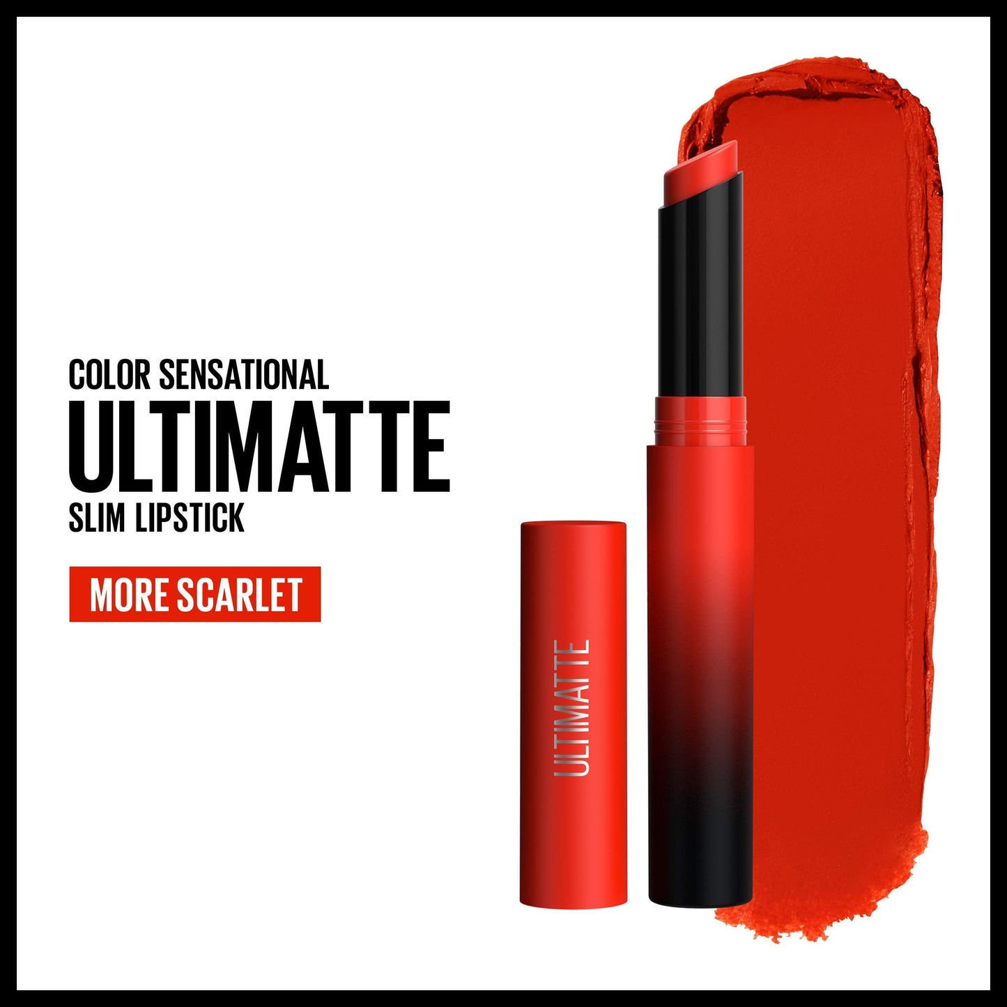 Maybelline Color Sensational Ultimatte Matte Lipstick, Non-Drying, Intense Color Pigment, More Scarlet, Scarlet Red, 1 Count Beauty & Personal Care MAYBELLINE