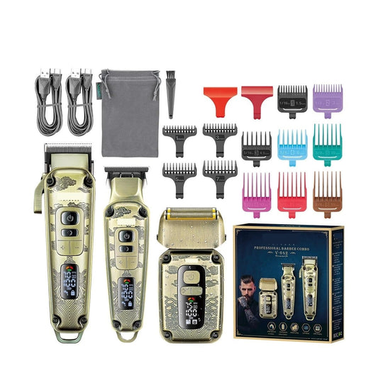 EWKYLSEM Professional high-end Hair Trimmer Set, Retro Metal Electric Push Shear, Home LED Intelligent Digital Clipper, Shaver(White) Beauty and Personal Care EWKYLSEM