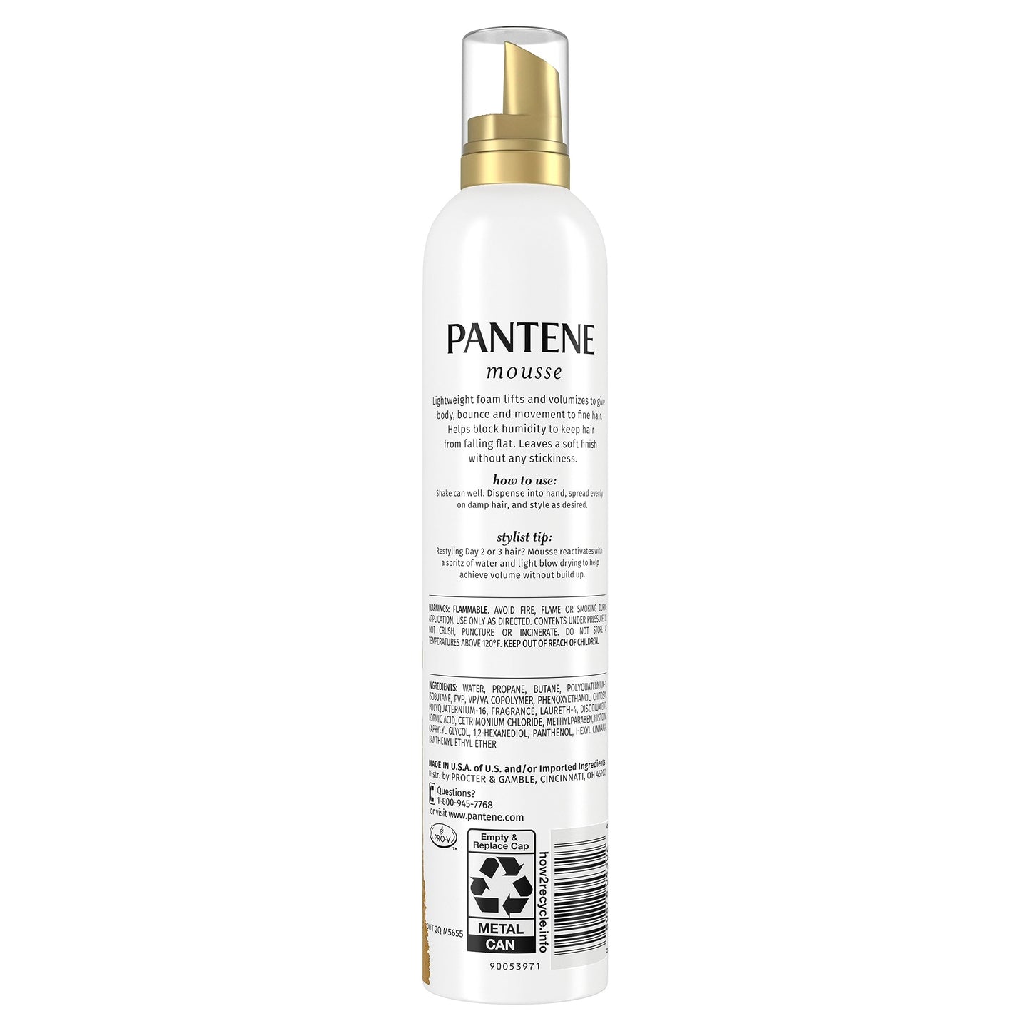 Pantene Pro-V Volume Body Boosting Mousse to Boost Fine, Flat Hair for Maximum Fullness, 6.6 oz Beauty & Personal Care Pantene