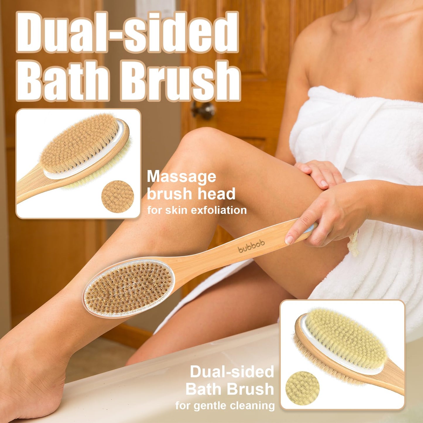 Back Scrubber for Shower,Bath Brush with Long Handle,Men and Women (2 Pack) Beauty and Personal Care Bubbob