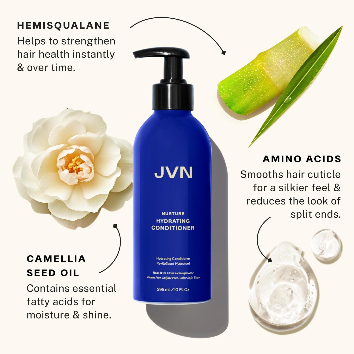JVN Nurture Hydrating Shampoo and Conditioner Set, 20 Fl Oz, Detangles & Softens Hair, Moisture and Deeply Nourishing, Color Safe Hair Care for Women Beauty & Personal Care JVN