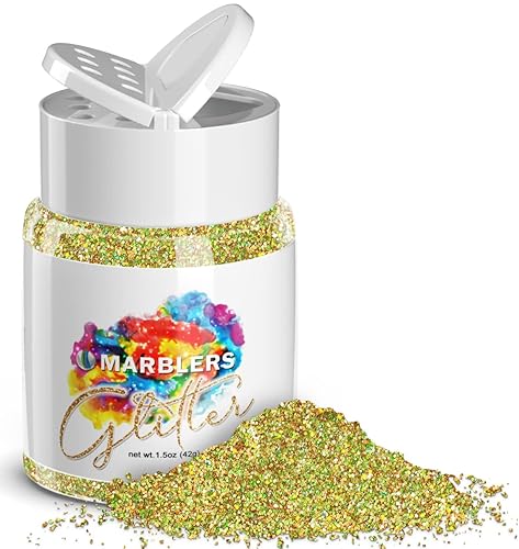 MARBLERS Holographic Glitter [Holo Olive Gold] 1.5oz (42g) | Fine | Non-Toxic, Vegan, Cruelty-Free | Face, Body, Eyeshadow, Hair, Festival, Party Beauty & Personal Care MARBLERS