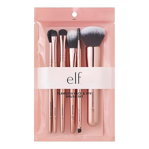 e.l.f. Flawless Face Kit, 6-Piece Brush Collection, Brushes For Face, Eyes & Brows, Vegan & Cruelty-Free Beauty & Personal Care e.l.f.