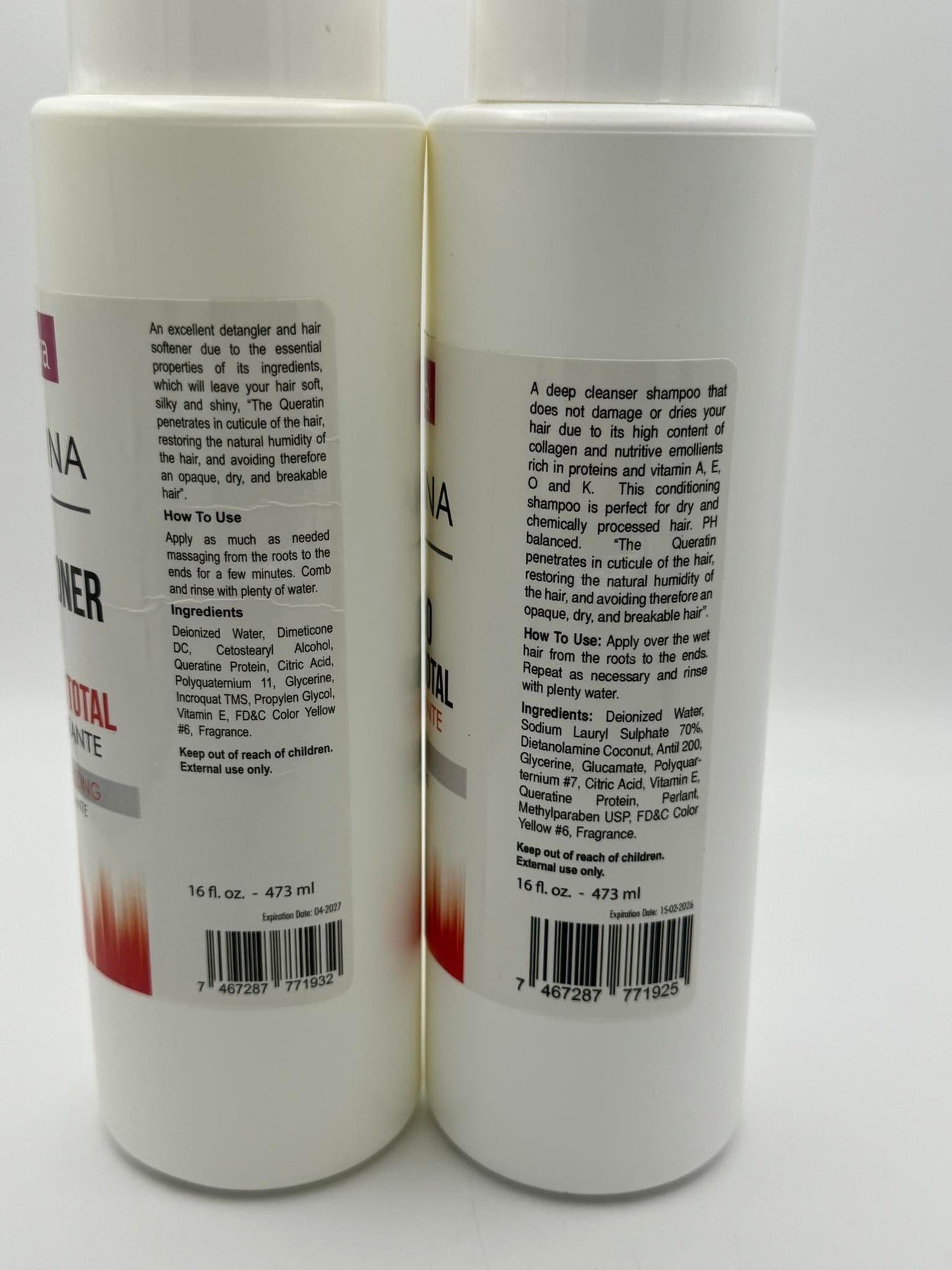 Atractiva Keratina Fix Shampoo y Acondicionador Balsamo Reparacion Total Super Hidratante Set 16 fl. oz. Each Beauty & Personal Care Atractiva Keratina Fix