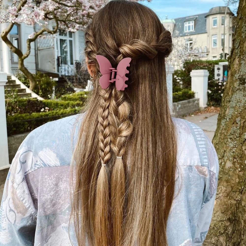 ATODEN Butterfly Hair Accessories - Matte Claw Clips for Women and Girls, 4Pcs 2.6" Hair Clamps and Jaw Clips for Thin to Medium Hair Beauty & Personal Care Atoden