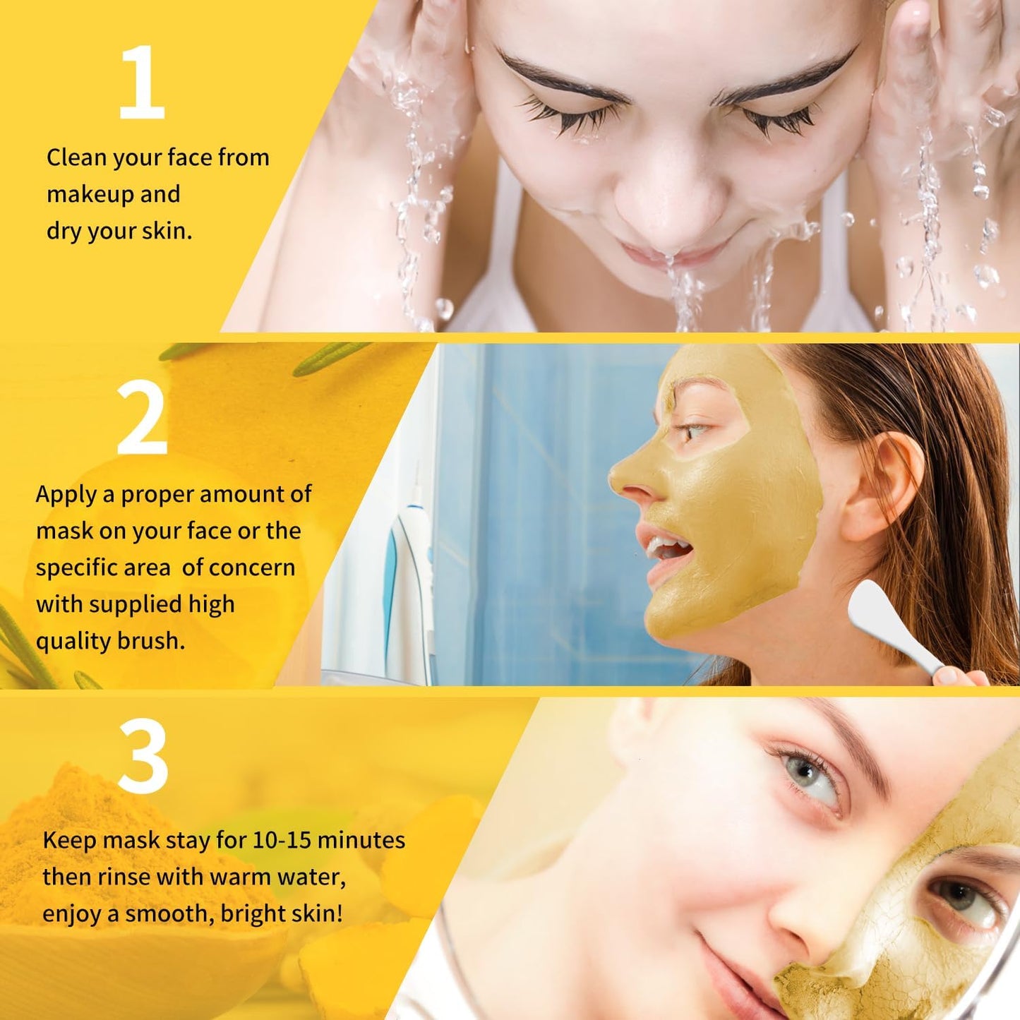 Hicream Turmeric Vitamin C Clay Mask with Kaolin Clay and Turmeric for Dark Spots, Dull Skin, Skincare Facial Mask for Controlling Oil and Refining Beauty & Personal Care Hicream
