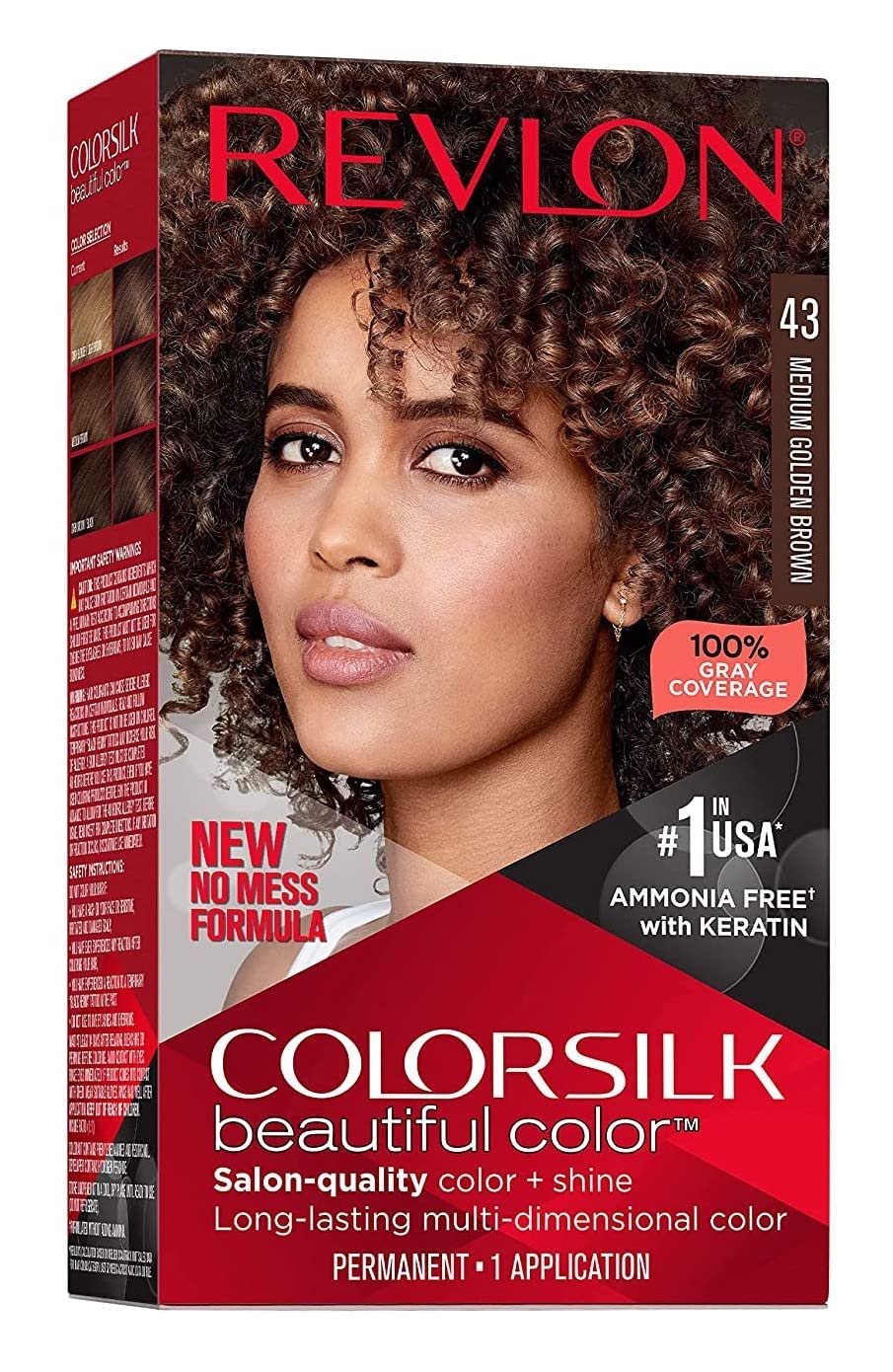 Revlon ColorSilk Hair Color [43] Medium Golden Brown 1 ea (Pack of 8) Beauty & Personal Care REVLON