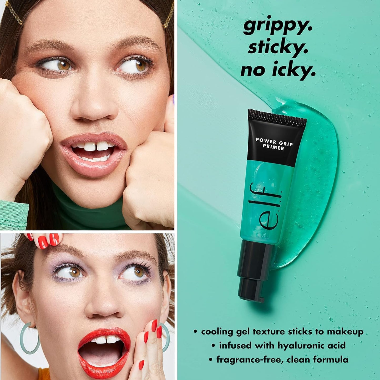 e.l.f. Power Grip Primer Mini, Gel-Based & Hydrating Face Primer for Smoothing Skin & Gripping Makeup, Moisturizing & Priming, Vegan & Cruelty-Free Beauty and Personal Care e.l.f.