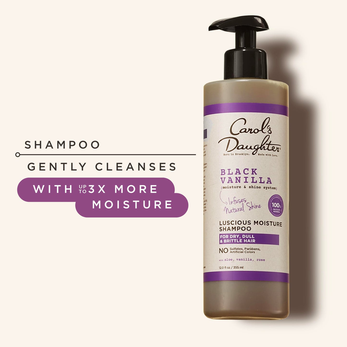 Carol's Daughter Black Vanilla Moisture Sulfate Free Shampoo for Curly, Wavy or Natural Hair, Moisturizing Hair Care for Dry, Damaged Hair, 12 Fl Oz Beauty & Personal Care Carol's Daughter