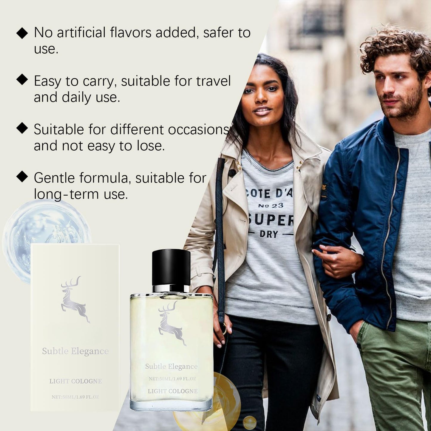 Men's Warm Amber Woody Perfume Spray, Fresh Woody Citrus Scent with Natural Amber Extract, Lemon & Lavender Notes, Long Lasting Fragrance for Daily Beauty & Personal Care GAOSHUOC