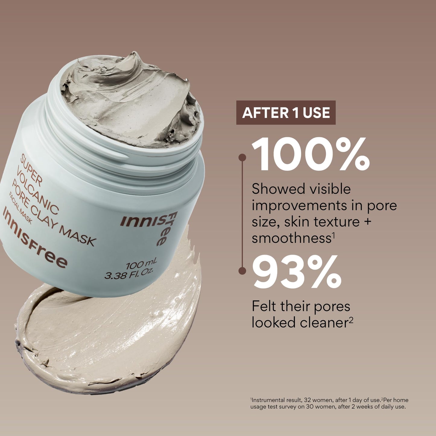 Innisfree Super Volcanic Pore Clay Mask | Exfoliating Korean Clay Mask with AHA and Hyaluronic Acid for Oily Skin | Minimizes Pores | Available in Beauty and Personal Care innisfree