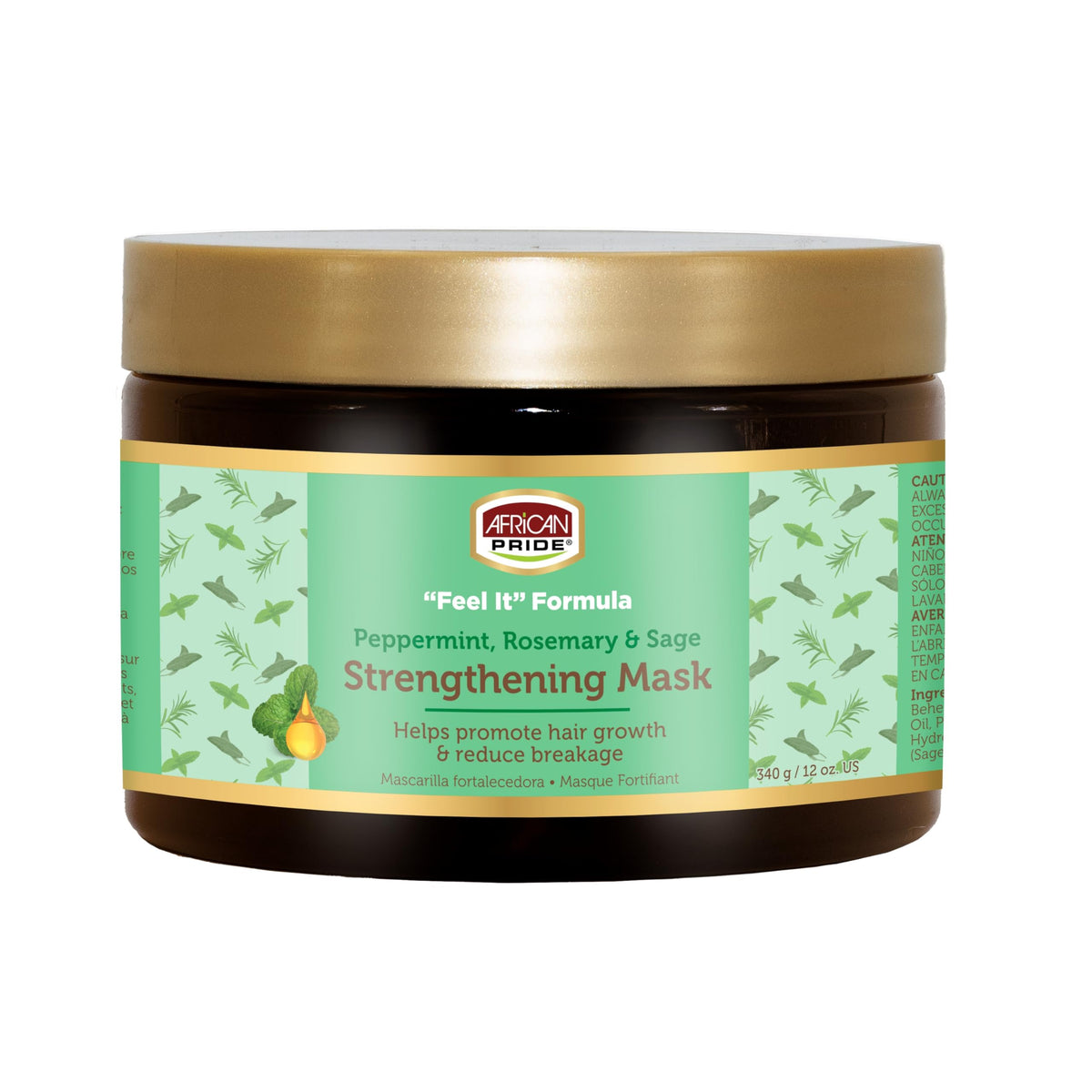 African Pride Feel It Formula Hair Strengthening Mask Treatment with Peppermint, Rosemary & Sage, For All Hair Types - Aids Hair Growth, Nourishes