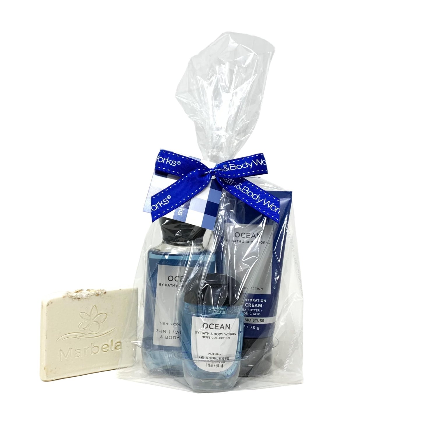 Bath & Body Works Men's Collection Ocean Mini 3 Piece Gift Bag Set with a Natural Oats Sample Soap - Travel Size Beauty and Personal Care Bath & Body Works