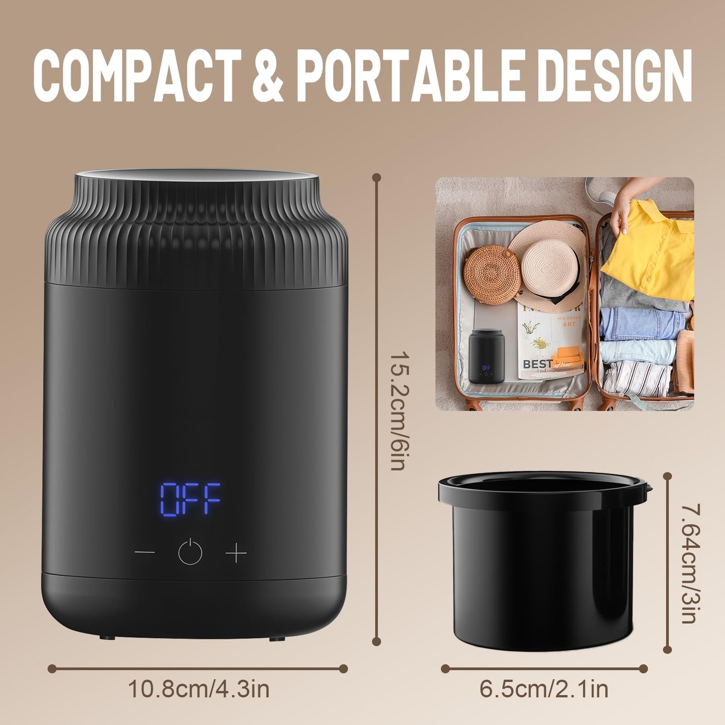 Mini Wax Warmer for Hair Removal, Digital Temperature Display Wax Pot Warmer with Non-Stick Inner Pan, Wax Melt Machine for Full Body Legs Face Beauty and Personal Care Wokyo