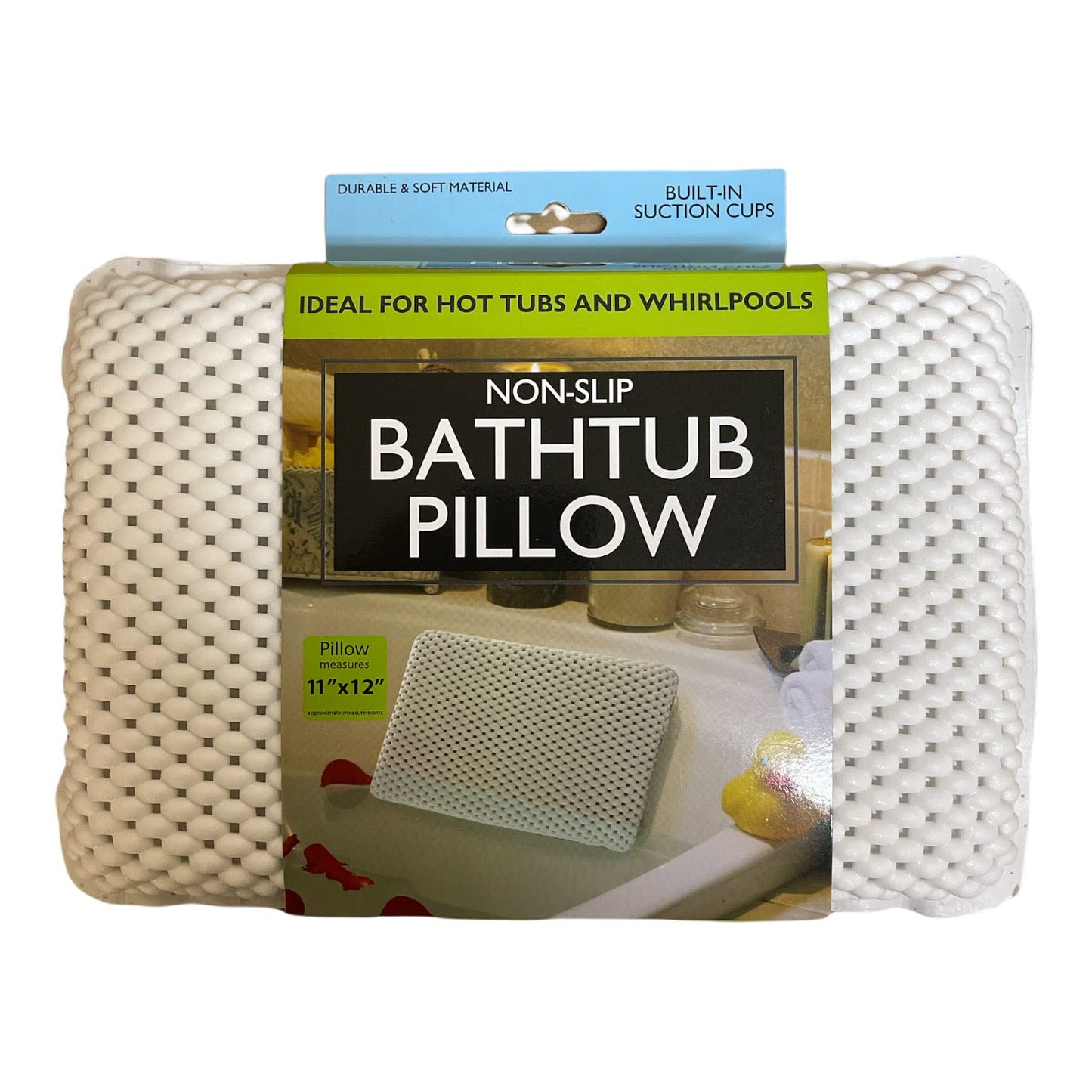 bulk buys OF441 Non-Slip Bathtub Pillow with Suction Cups, White Beauty and Personal Care bulk buys