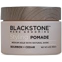 Blackstone Men's Grooming Hair Styling Pomade - Medium Hold with Natural Shine | Bourbon + Cedar (4 oz) Beauty & Personal Care Blackstone