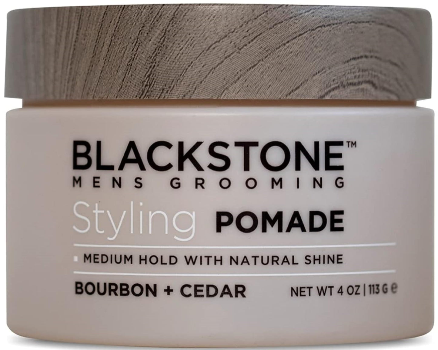 Blackstone Men's Grooming Hair Styling Pomade - Medium Hold with Natural Shine | Bourbon + Cedar (4 oz) Beauty & Personal Care Blackstone