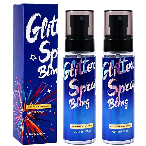 Long-Lasting Body Glitter Spray, Hair and Body Glitter for Women, Quick-Drying Shimmer Mist for Face Hair Clothes, Holographic Sparkle Spray Beauty & Personal Care Xiuboo