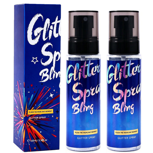 Long-Lasting Body Glitter Spray, Hair and Body Glitter for Women, Quick-Drying Shimmer Mist for Face Hair Clothes, Holographic Sparkle Spray Beauty & Personal Care Xiuboo