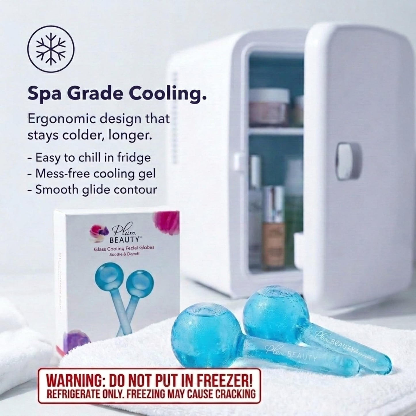 Plum Beauty Facial Cooling Globes, Cool Massage Tools for Reduces Puffiness Beauty & Personal Care Plum Beauty