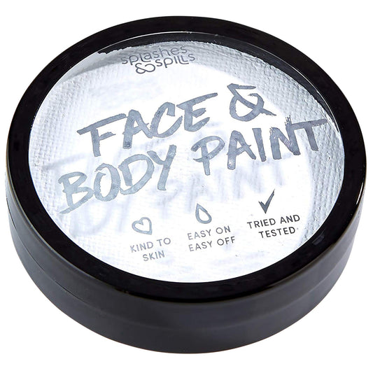Face and Body Paint Cream - White, 18g Cake Tub - Pretend Costume and Dress Up Makeup by Splashes & Spills Beauty & Personal Care splashes & spills
