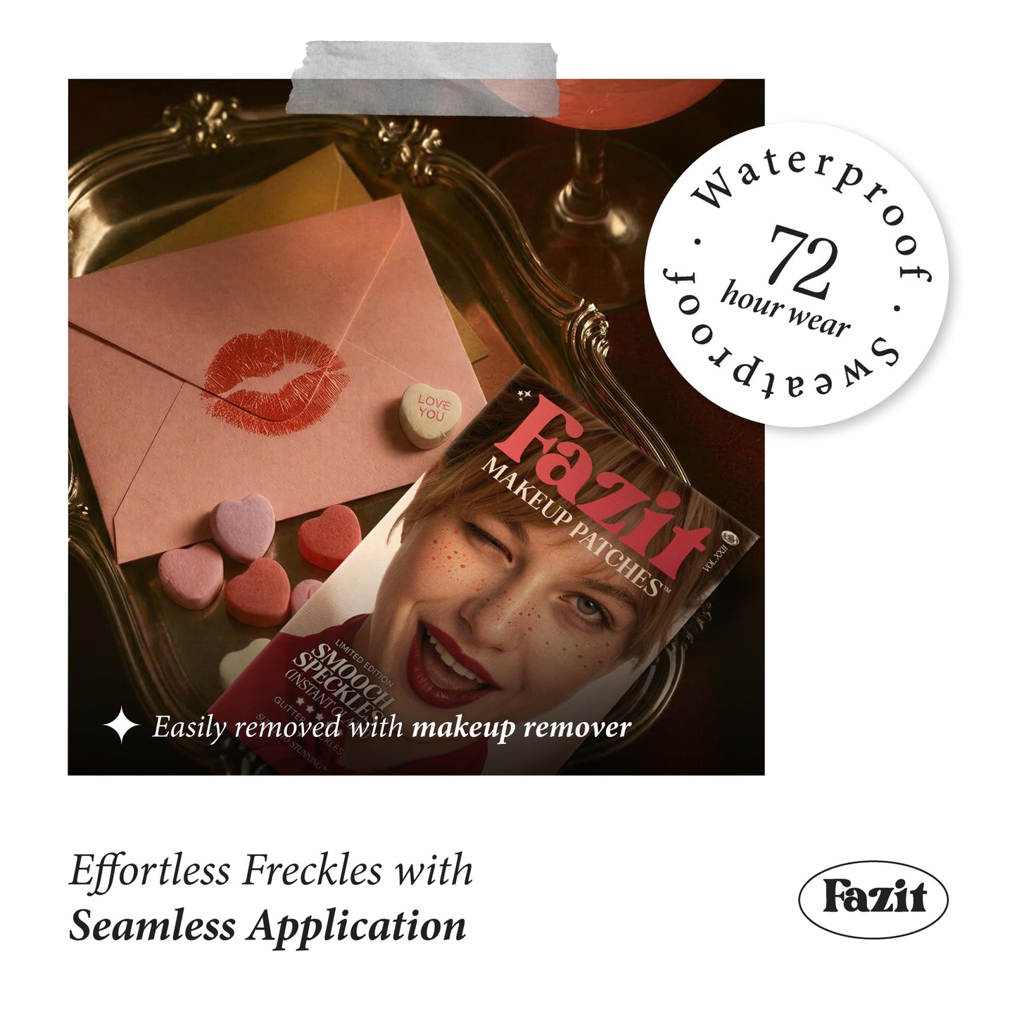 Fazit Makeup Patches - Smooch Speckles - Glow Up Make-Up Patches - Cute Glitter Makeup Accessories for Women - Cosmetic Glitter for Face Beauty & Personal Care Fazit