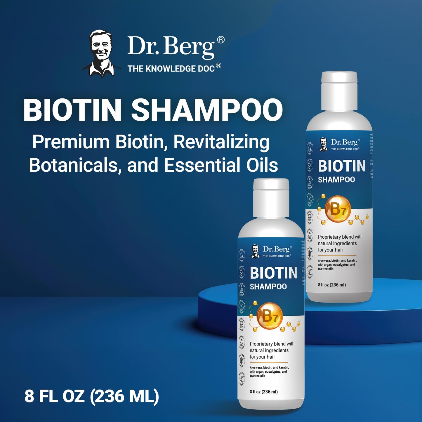 Dr. Berg Biotin Shampoo for Men & Women (Improved High-Performance Formula) - Independently Tested & Certified Paraben- Sulfate- & Silicone-Free Beauty and Personal Care Dr. Berg Nutritionals