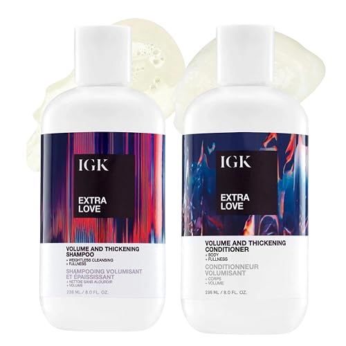 IGK EXTRA LOVE Volume & Thickening Shampoo & Conditioner Set | Volume + Scalp Balance + Oil Balance | Vegan + Cruelty-Free | 8 oz (Pack of 2) Beauty & Personal Care IGK