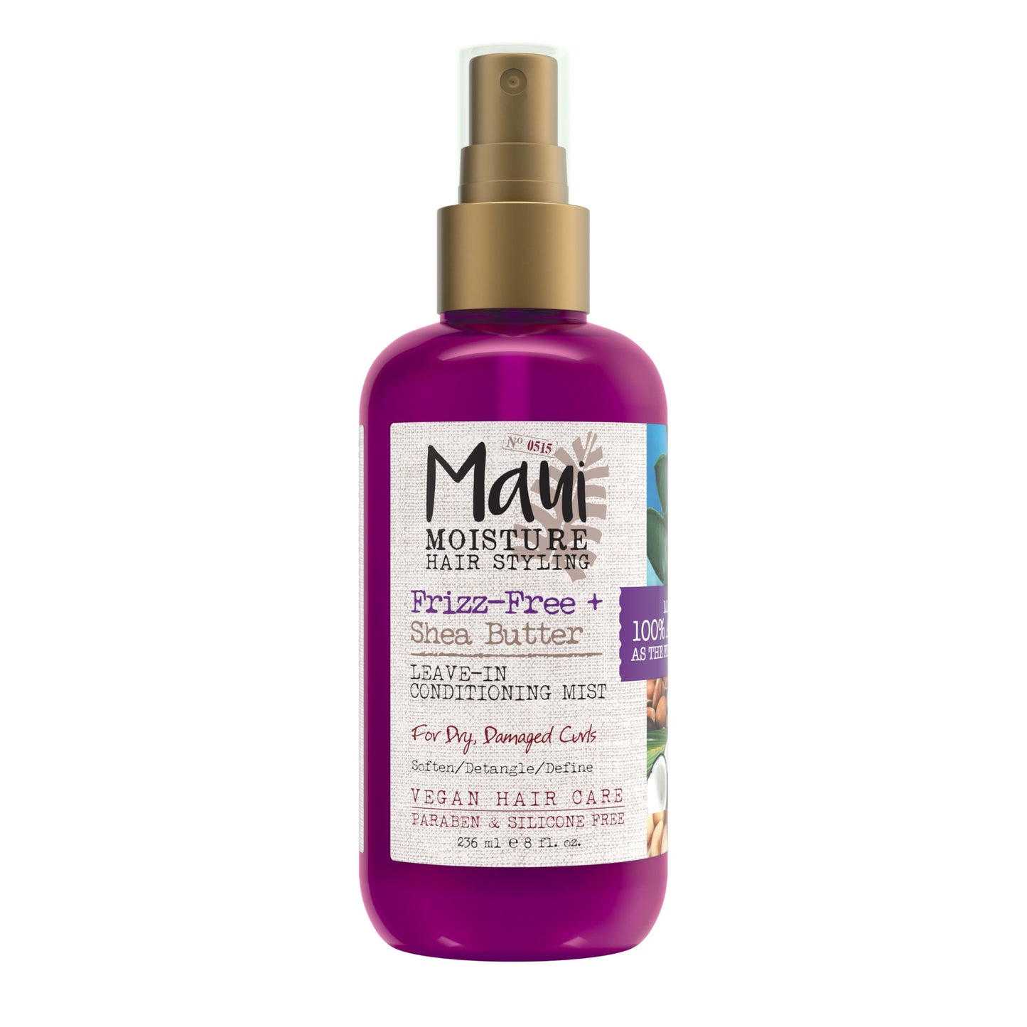 Maui Moisture Frizz-Free + Shea Butter Leave-in Conditioning Mist, Curly Hair Styling Spray to Soften, Detangle, & Define Dry, Damaged Curls & Waves Beauty & Personal Care Maui Moisture