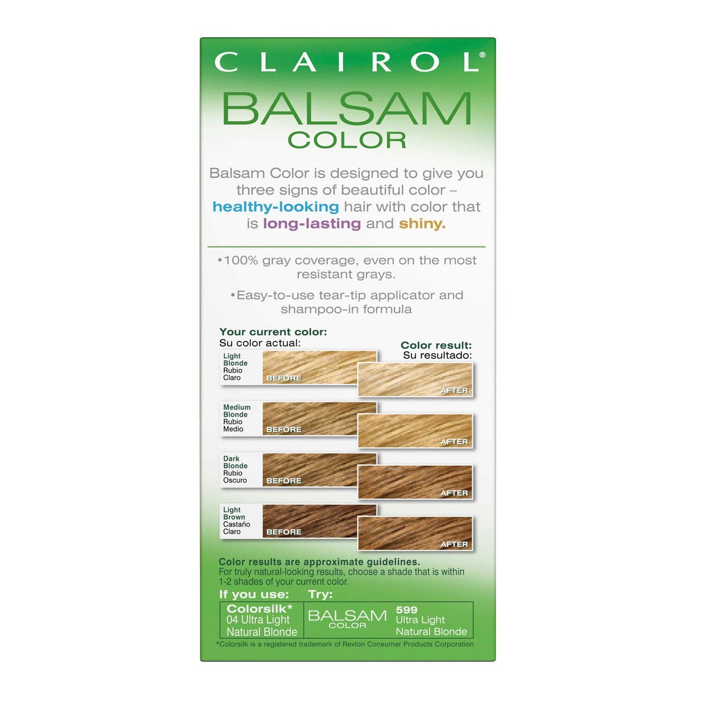 Clairol Balsam Permanent Hair Dye, 599 Ultra Light Natural Blonde Hair Color, Pack of 1 Beauty & Personal Care Clairol