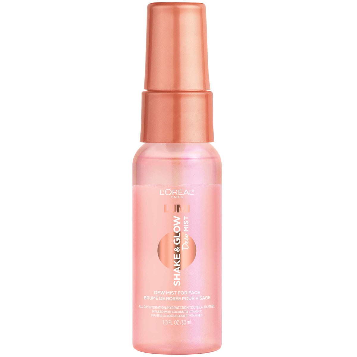 L’Oréal Paris Makeup LUMI Shake and Glow Dew Mist, Hydrating and Soothing Face Mist, Prep and Set Makeup, Energizes Skin with a Healthy Boost