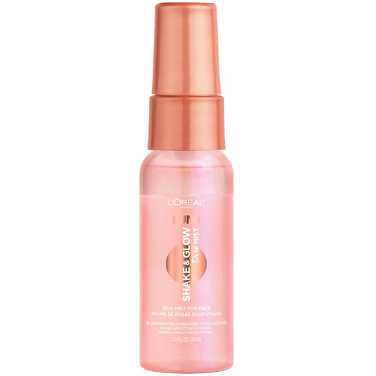 L’Oréal Paris Makeup LUMI Shake and Glow Dew Mist, Hydrating and Soothing Face Mist, Prep and Set Makeup, Energizes Skin with a Healthy Boost