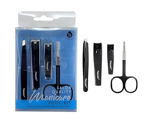 Pursonic | Salon Quality Manicure Tool Kit for Manicures & Pedicures, Includes Nail Clippers, Tweezers & Nail Scissors - Durable Stainless Steel Beauty & Personal Care Pursonic