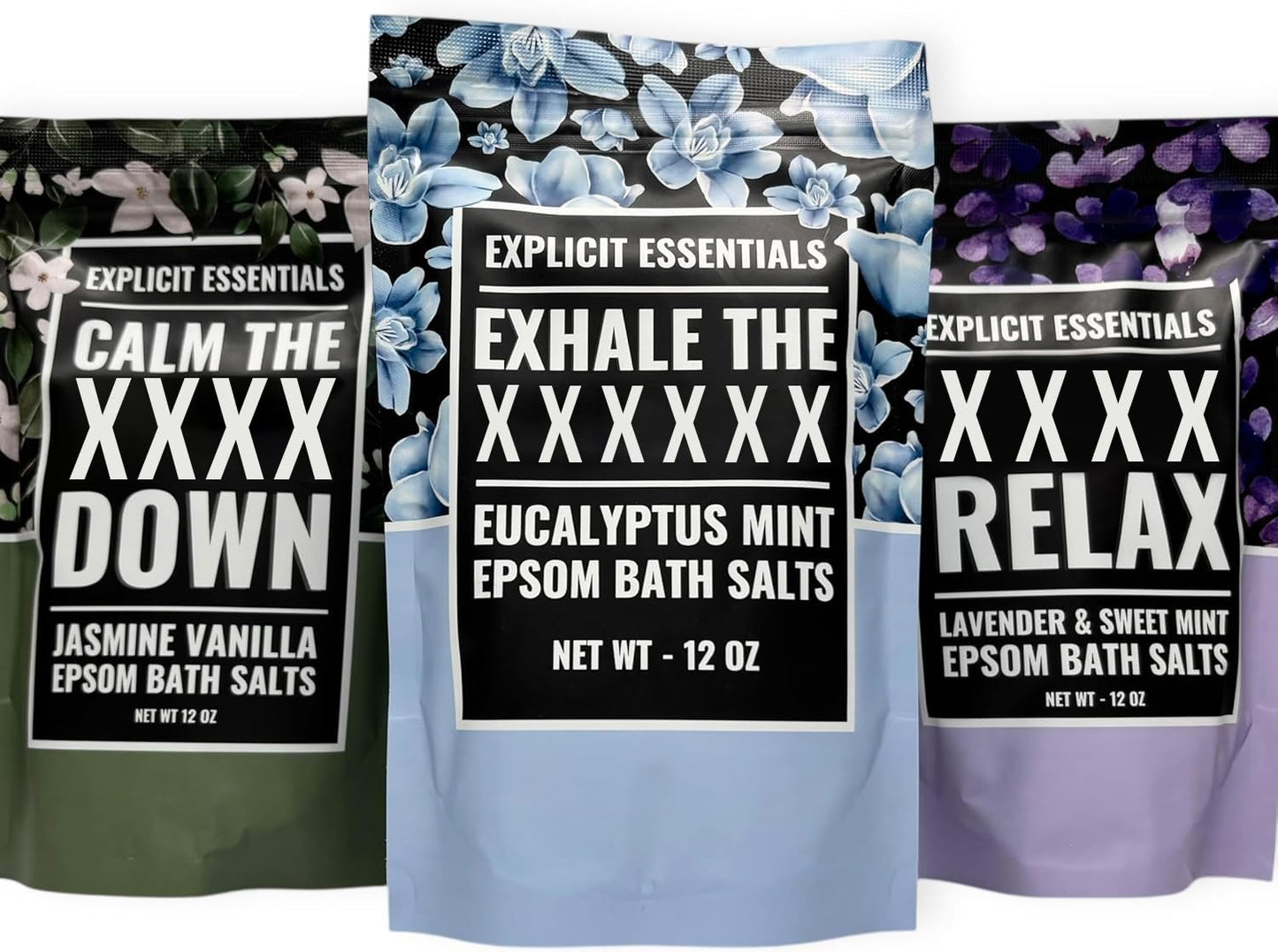 Calming Bath Salt Trio Gift Set Bundle for Women, Spa Gift Idea for Women Beauty and Personal Care Explicit Essentials