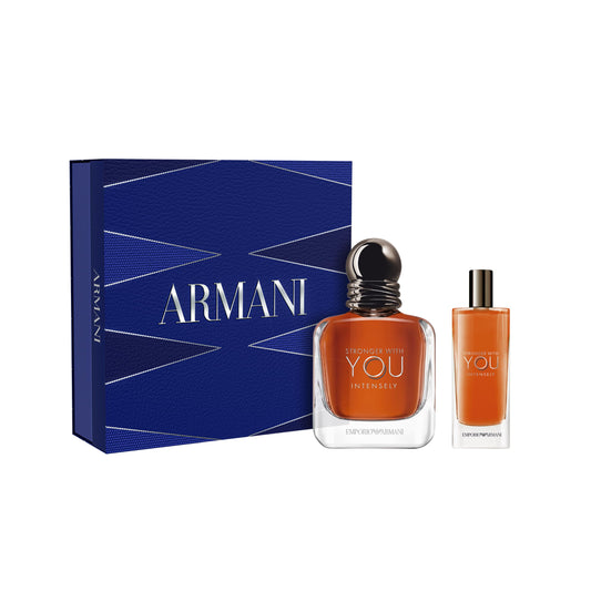 Armani Beauty - Stronger With You Intensely - 2-Piece Set ($136 Value) - Fougère Ambery Woody Men’s Fragrance - With Pink Pepper, Lavender, Vanilla Beauty and Personal Care Armani Beauty Default Title