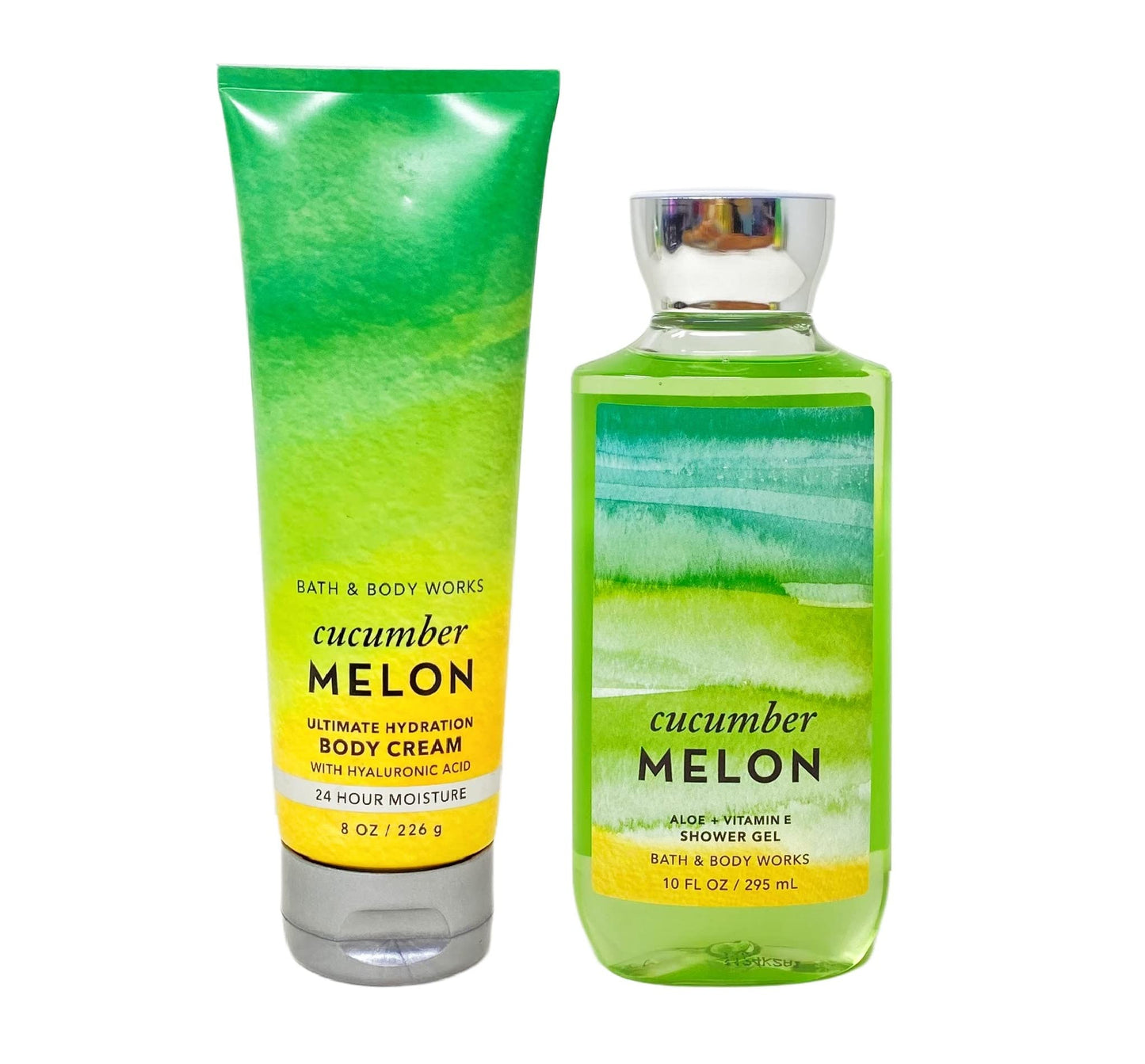 Bath & Body Works Cucumber Melon 2 Piece Set - Body Cream and Shower Gel - Full Size Beauty and Personal Care Bath & Body Works