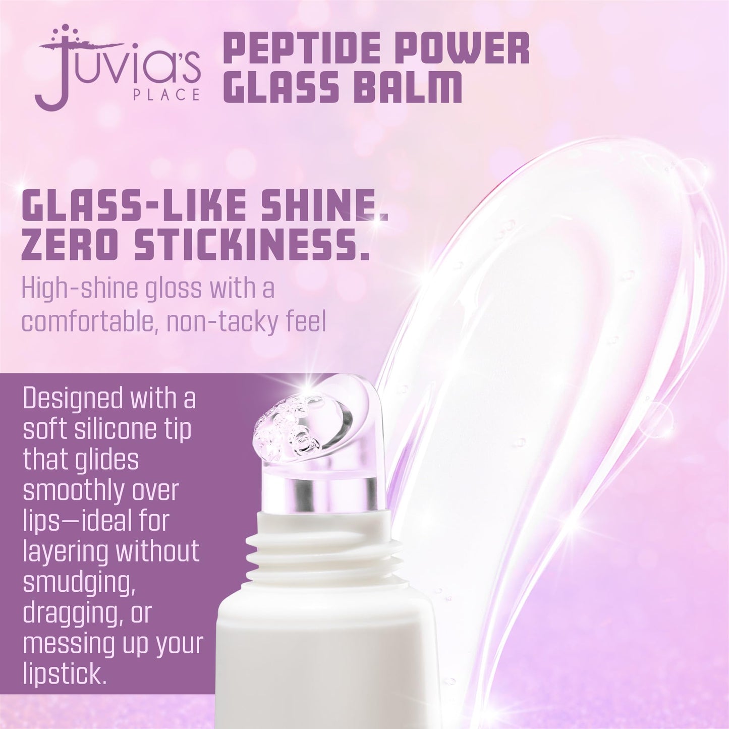 Juvia's Place Peptide Power Glass Balm - High-Shine, Glossy Finish with Plumping Peptide Complex - Hydrates, Smooths, and Nourishes Lips - Non-Sticky Beauty & Personal Care Juvia's Place
