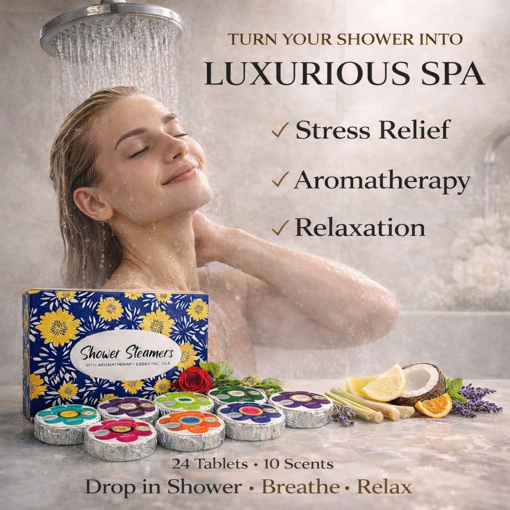 Shower Steamers for Women Gift Set, 24pc Shower Bombs Aromatherapy Gift Set w/Organic Essential Oils. Shower Melts, Bath Bombs for Shower, Birthday Beauty and Personal Care Mineral Me California