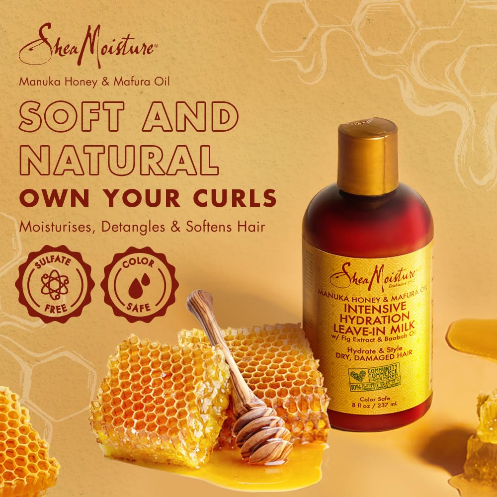 Shea Moisture Manuka Honey and Mafura Oil Intensive Hydration Leave-In Milk for Unisex, 8 Ounce Beauty & Personal Care Shea Moisture